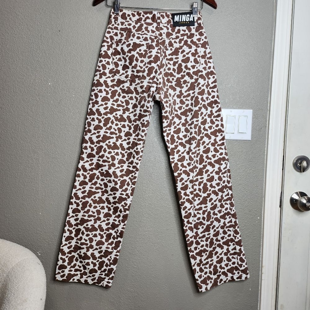 Minga London Brown And White Cow Print Pants — image 2 of 7